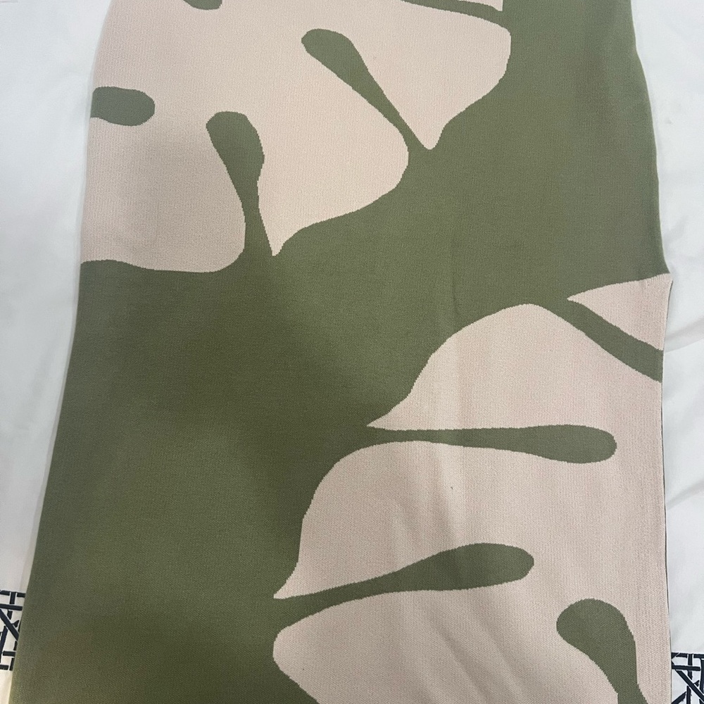 Anthropologie Green and Cream Midi Skirt - Picture 9 of 9